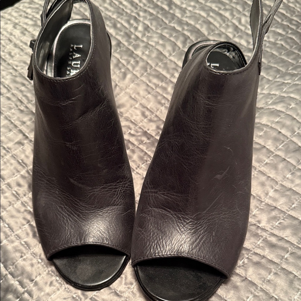 Lauren Ralph Lauren Black Peep Toe Heels